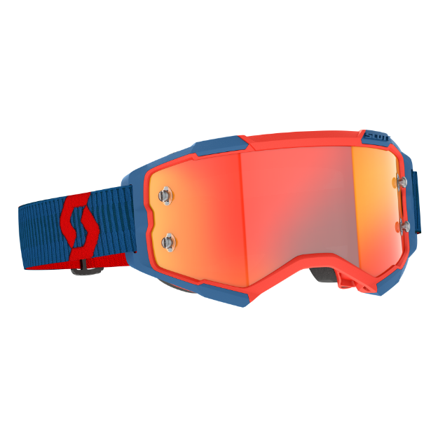 Obrázek SCOTT brýle FURY CH dark blue/neon red orange chrome works