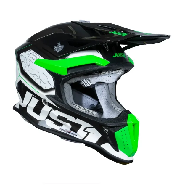 Obrázek JUST1 přilba J18F hexa fluo green/black white
